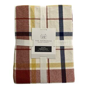 Rachel Ashwell The Farmhouse Tablecloth Multi Plaid Oblong 60x84 Country Cabin